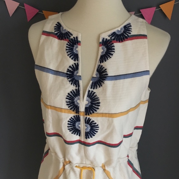 Tory Burch Sz 4 ‘Blaine’ Linen Embroidered Dress - Picture 4 of 8